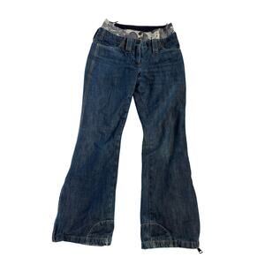 Authier Denim Bootcut Layered Ski Pants Womens 38 2 Blue Winter Activewear Italy